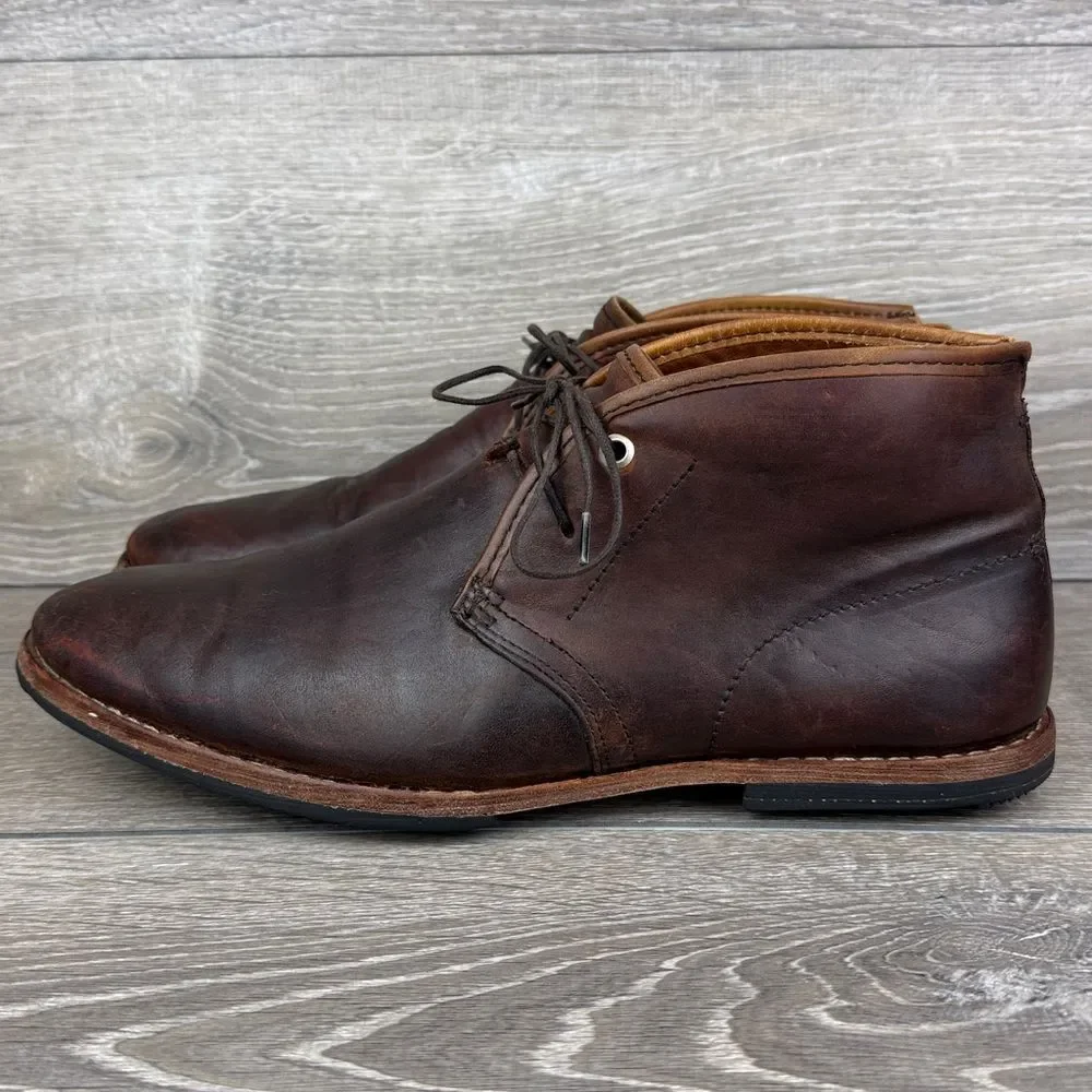 Timberland Boot Co Wodehouse Men's Sz 10 Burnished Brown Leather Chukka Boots